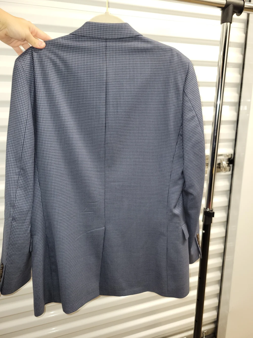 Men's Blue Micro-Check Blazer